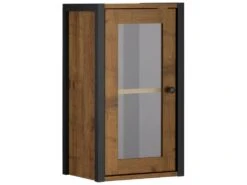 ĂlĂ©ment Mural Avec 1 Porte VitrĂ©e En Panneau De Partic. ChĂȘne